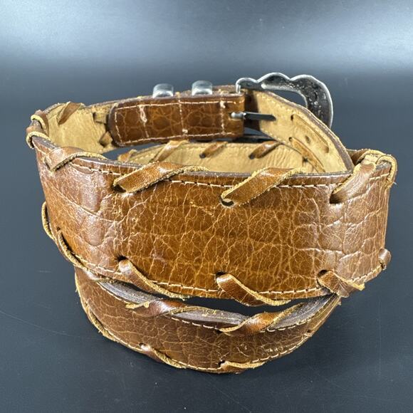 Best American Clothing Co Tan Genuine Leather Western Style Belt 61294 USA - Picture 5 of 11